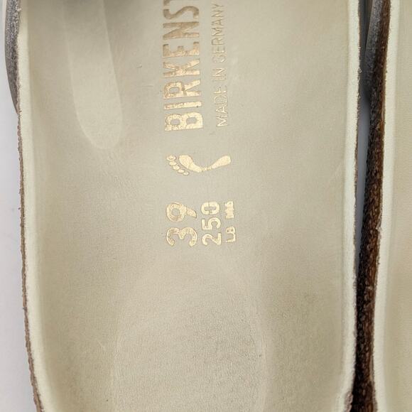 Birkenstock Madrid Big Buckle Natural Leather Patent High Shine Sandals USW8/M6 - Picture 9 of 13